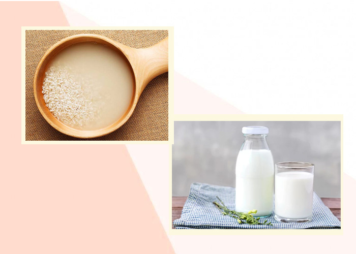 Dùng nước vo gạo và sữa tươi để làm trắng da 